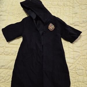 Black Hooded Robe with Embroidered Crest